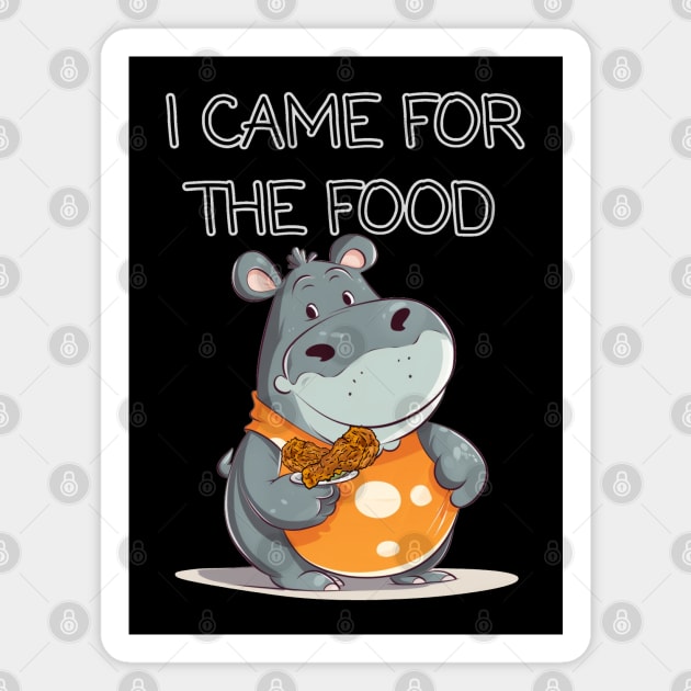 Hungry Hippo and Chicken, I came for the Food Magnet by FrenArt